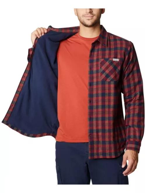 Columbia Cornell Woods Fleece Lined Flannel férfi hosszú ujjú ing barna színben 5