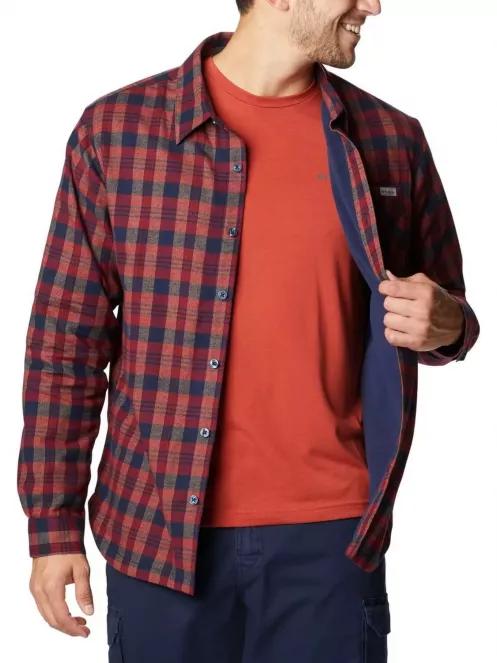Columbia Cornell Woods Fleece Lined Flannel férfi hosszú ujjú ing barna színben 6