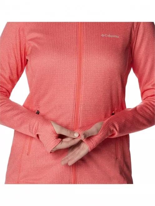 Columbia W Park View Grid Fleece Full Zip női polár pulóver rózsaszín színben 6