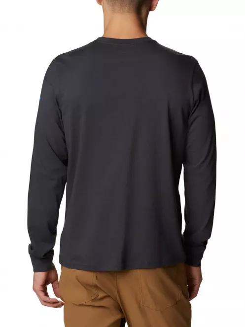 Columbia Apres Lifestyle Graphic Long Sleeve Shirt férfi hosszú ujjú póló fekete színben 3