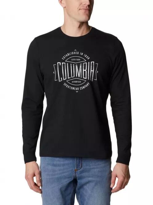 Columbia Brighton Woods Graphic Long Sleeve Shirt férfi hosszú ujjú póló fekete színben 2