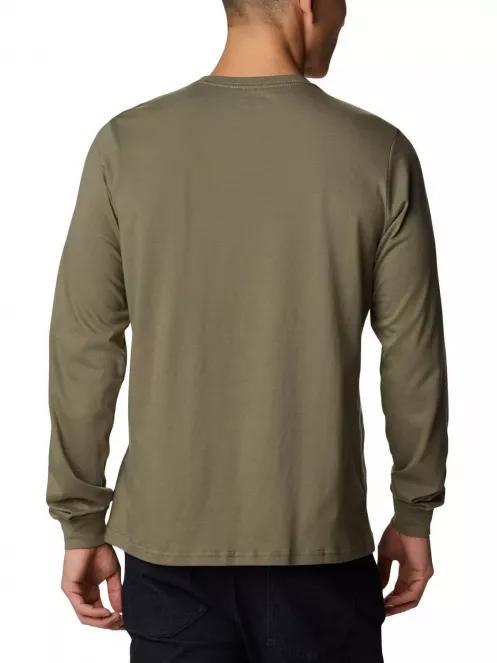 Columbia Brighton Woods Graphic Long Sleeve Shirt férfi hosszú ujjú póló zöld színben 3