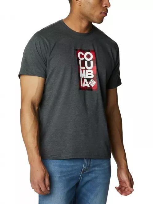 Columbia Columbia Trek Logo Short Sleeve Shirt férfi rövid ujjú póló szürke színben 5