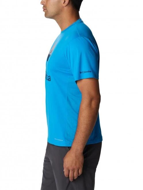 Columbia Zero Ice Cirro-Cool Graphic Tee férfi rövid ujjú sport póló kék színben 3