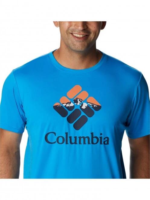 Columbia Zero Ice Cirro-Cool Graphic Tee férfi rövid ujjú sport póló kék színben 5