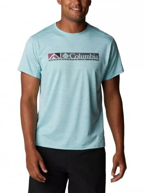 Columbia Alpine Chill Zero Graphic Short Sleeve férfi rövid ujjú sport póló zöld színben 2