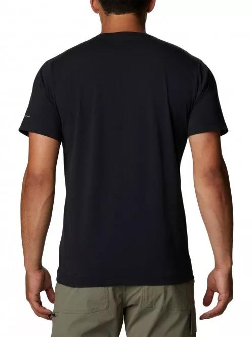 Columbia Sun Trek V-Neck Short Sleeve Shirt férfi rövid ujjú póló fekete színben 3
