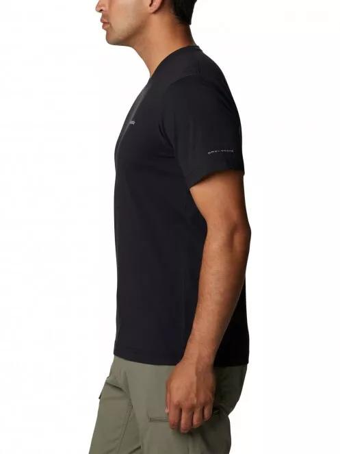 Columbia Sun Trek V-Neck Short Sleeve Shirt férfi rövid ujjú póló fekete színben 4