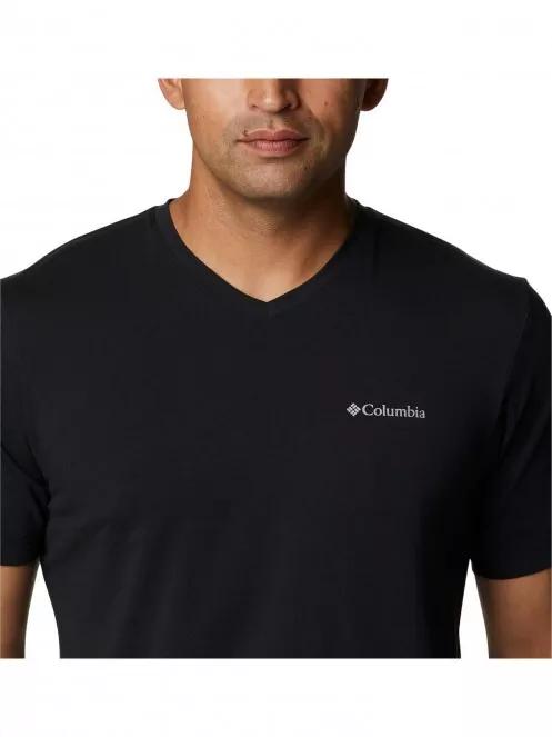 Columbia Sun Trek V-Neck Short Sleeve Shirt férfi rövid ujjú póló fekete színben 5