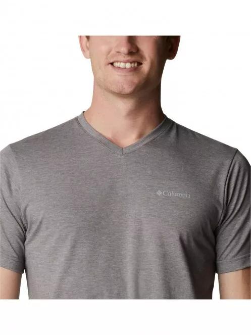 Columbia Sun Trek V-Neck Short Sleeve Shirt férfi rövid ujjú póló szürke színben 5