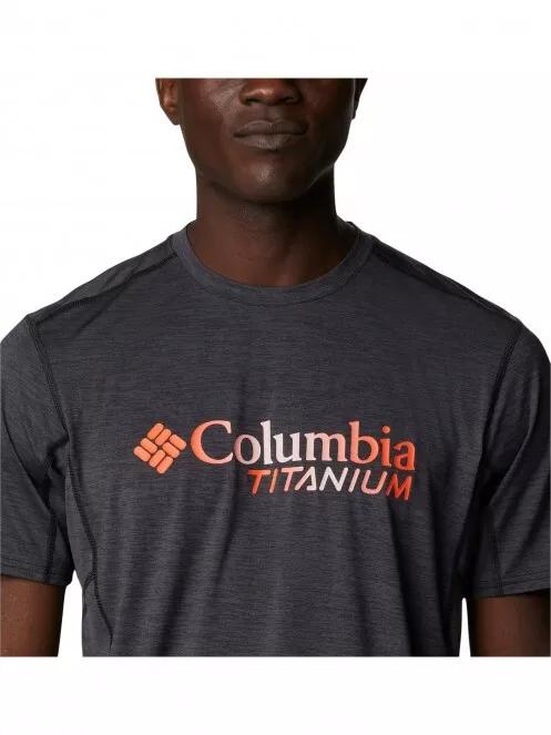 Columbia M Titan Pass Graphic Tee férfi rövid ujjú sport póló fekete színben 5