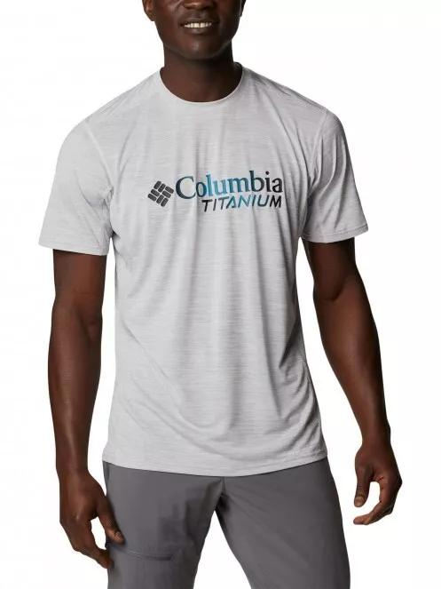 Columbia M Titan Pass Graphic Tee férfi rövid ujjú sport póló szürke színben 2