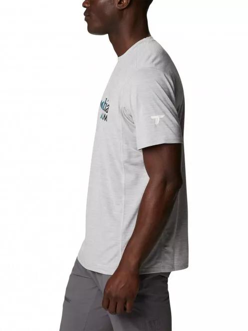 Columbia M Titan Pass Graphic Tee férfi rövid ujjú sport póló szürke színben 4