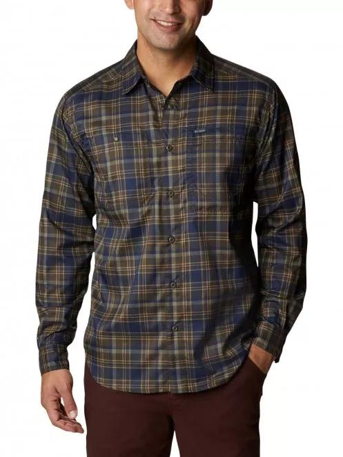 Columbia Silver Ridge Utility Lite Plaid LS Shirt férfi túraing barna színben 2