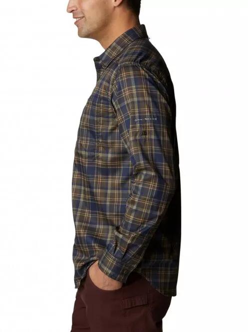 Columbia Silver Ridge Utility Lite Plaid LS Shirt férfi túraing barna színben 4