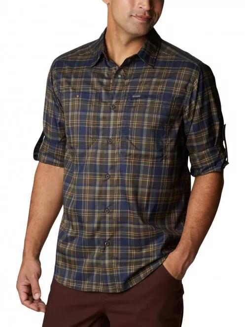 Columbia Silver Ridge Utility Lite Plaid LS Shirt férfi túraing barna színben 5
