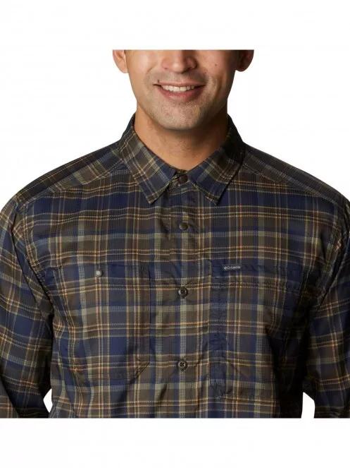 Columbia Silver Ridge Utility Lite Plaid LS Shirt férfi túraing barna színben 6