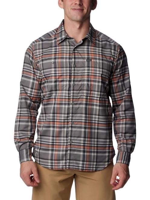 Columbia Silver Ridge Utility Lite Plaid Long Sleeve Shirt férfi túraing szürke színben 2