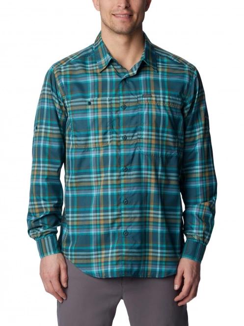 Columbia Silver Ridge Utility Lite Plaid Long Sleeve Shirt férfi túraing kék színben 2
