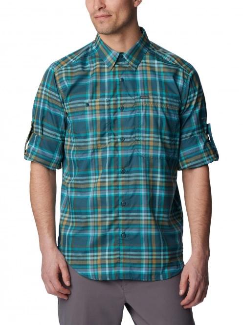 Columbia Silver Ridge Utility Lite Plaid Long Sleeve Shirt férfi túraing kék színben 5