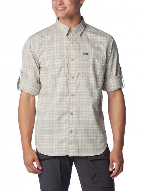 Columbia Silver Ridge Utility Lite Plaid Long Sleeve Shirt férfi hosszú ujjú túraing homok színben 5