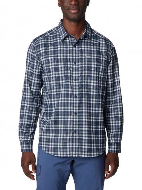 Columbia Silver Ridge Utility Lite Plaid Long Sleeve Shirt férfi hosszú ujjú túraing kék színben 2