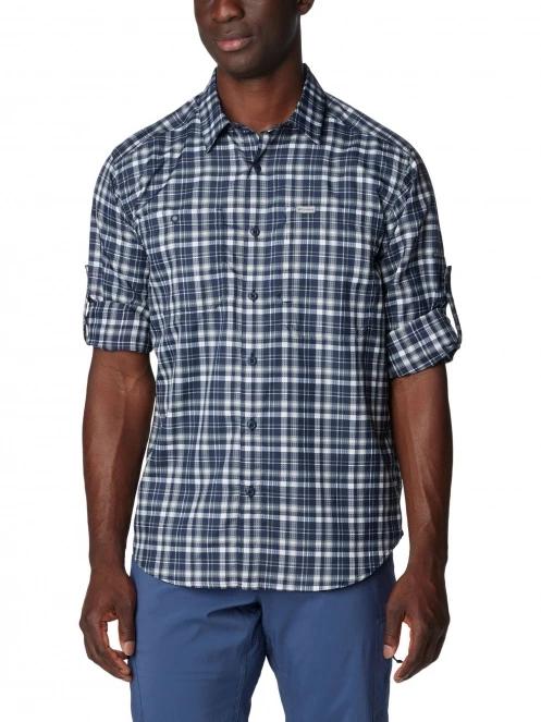 Columbia Silver Ridge Utility Lite Plaid Long Sleeve Shirt férfi hosszú ujjú túraing kék színben 5