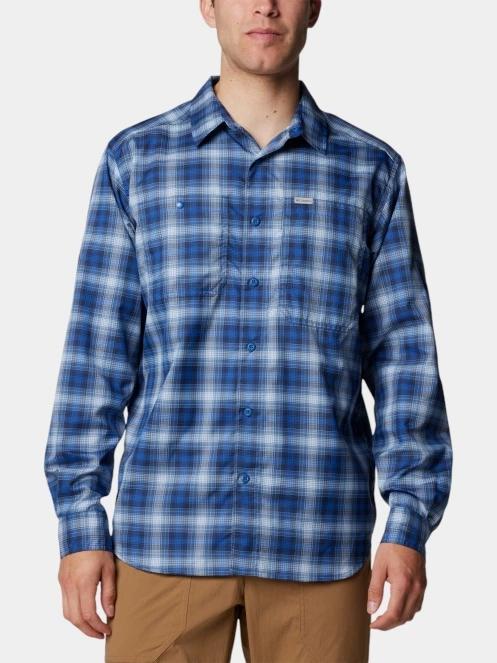 Columbia Silver Ridge Utility Lite Plaid Long Sleeve Shirt férfi túraing kék színben 2