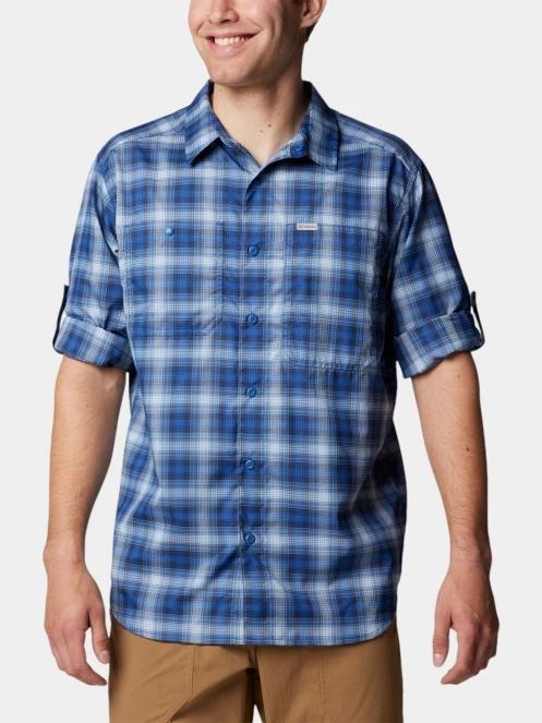 Columbia Silver Ridge Utility Lite Plaid Long Sleeve Shirt férfi túraing kék színben 5