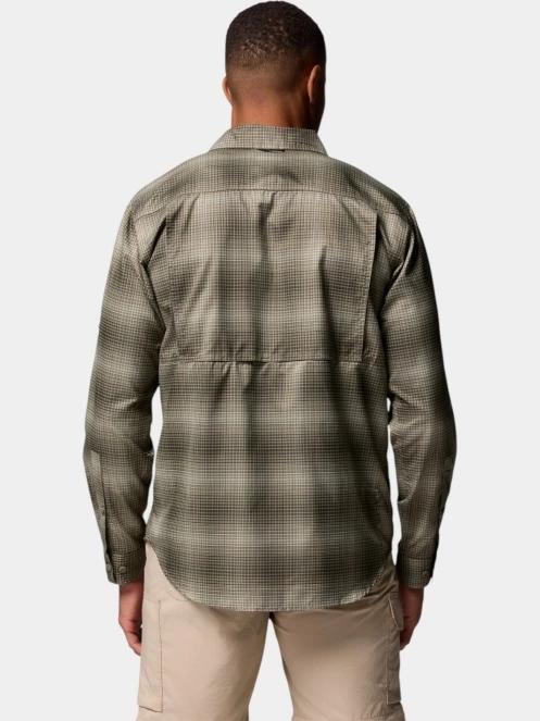 Columbia Silver Ridge Utility Lite Plaid Long Sleeve Shirt férfi hosszú ujjú túraing zöld színben 4