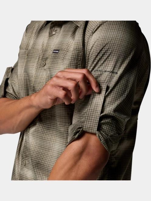 Columbia Silver Ridge Utility Lite Plaid Long Sleeve Shirt férfi hosszú ujjú túraing zöld színben 6