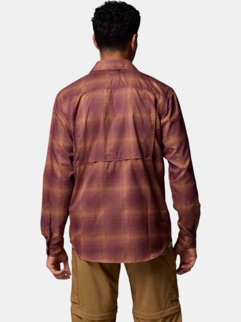 Columbia Silver Ridge Utility Lite Plaid Long Sleeve Shirt férfi hosszú ujjú túraing piros színben 4