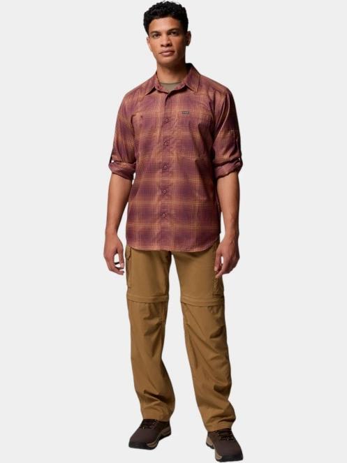 Columbia Silver Ridge Utility Lite Plaid Long Sleeve Shirt férfi hosszú ujjú túraing piros színben 6