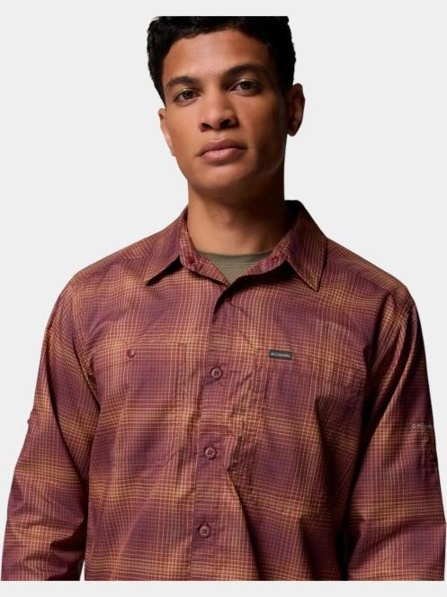 Columbia Silver Ridge Utility Lite Plaid Long Sleeve Shirt férfi hosszú ujjú túraing piros színben 8
