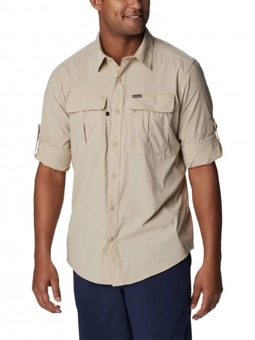 Columbia Newton Ridge II Long Sleeve Shirt férfi túraing homok színben 5