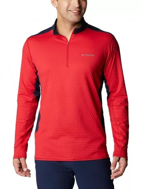 Columbia M Bliss Ascent 1/4 Zip férfi aláöltöző felső piros színben 2