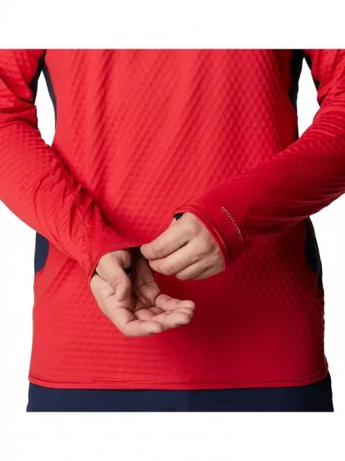 Columbia M Bliss Ascent 1/4 Zip férfi aláöltöző felső piros színben 5
