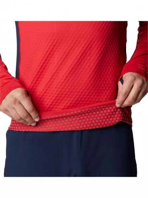 Columbia M Bliss Ascent 1/4 Zip férfi aláöltöző felső piros színben 6