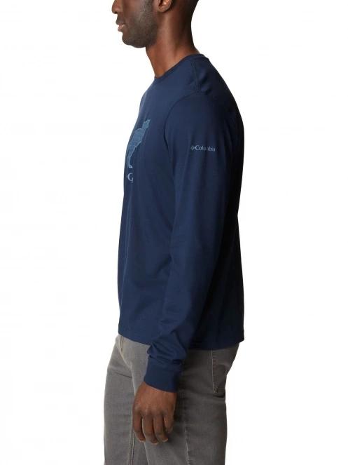 Columbia CSC Seasonal Logo Long Sleeve Tee férfi hosszú ujjú póló kék színben 3