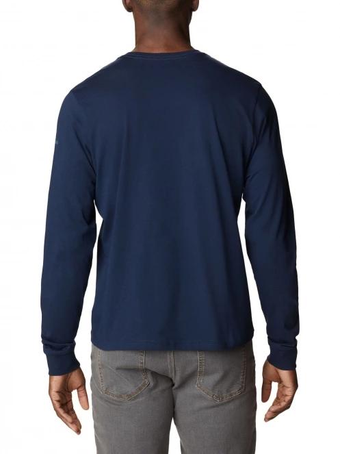 Columbia CSC Seasonal Logo Long Sleeve Tee férfi hosszú ujjú póló kék színben 4