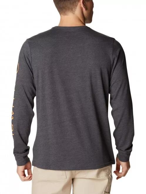Columbia Csc Basic Logo LS Sleeve férfi hosszú ujjú póló szürke színben 3