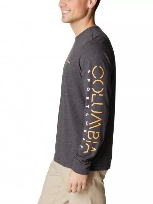 Columbia Csc Basic Logo LS Sleeve férfi hosszú ujjú póló szürke színben 4