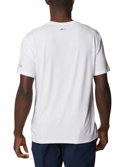 Columbia M Endless Trail Running Tech Tee férfi rövid ujjú sport póló fehér színben 4