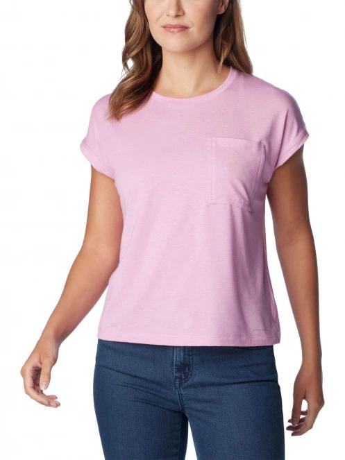 Columbia Boundless Trek Short Sleeve Tee női rövid ujjú póló rózsaszín színben 2