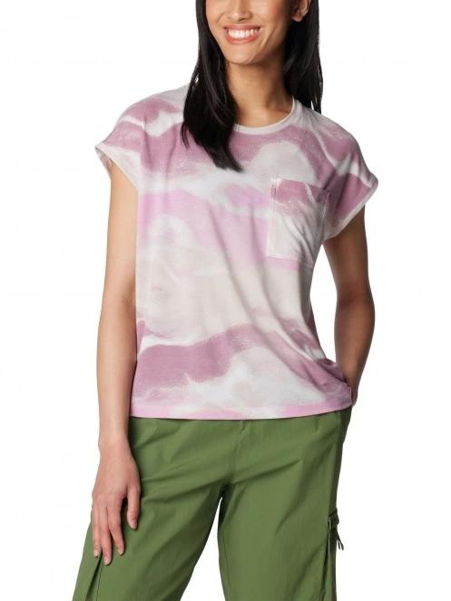 Columbia Boundless Trek Short Sleeve Tee női rövid ujjú póló magenta színben 2