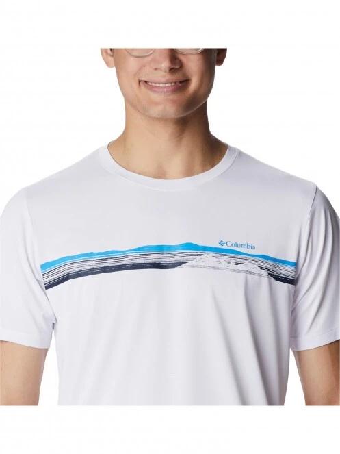 Columbia Columbia Hike Graphic SS Tee férfi rövid ujjú sport póló fehér színben 5