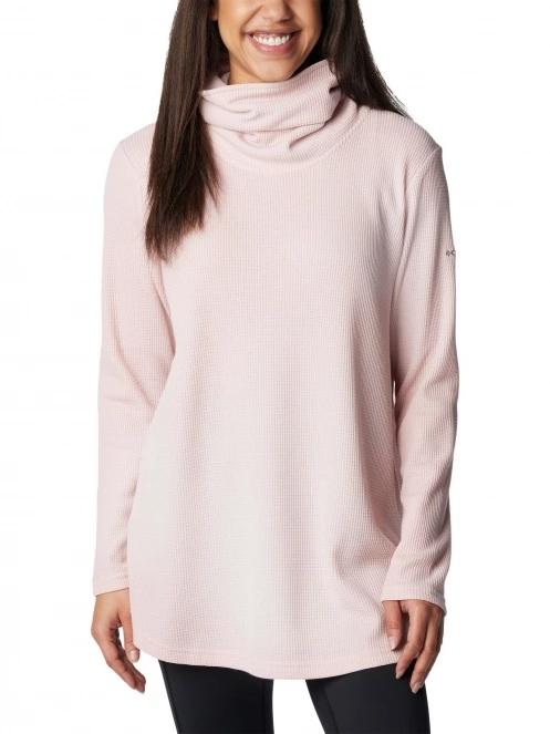 Columbia Holly Hideaway Waffle Cowl Neck Pullove női pulóver rózsaszín színben 2