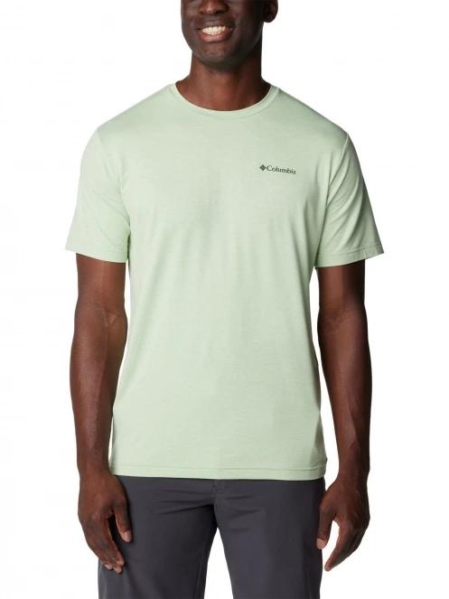 Columbia Kwick Hike Back Graphic Short Sleeve Tee férfi rövid ujjú sport póló zöld színben 2