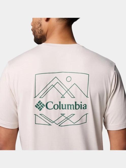 Columbia Kwick Hike Back Graphic Short Sleeve Tee férfi rövid ujjú sport póló homok színben 7