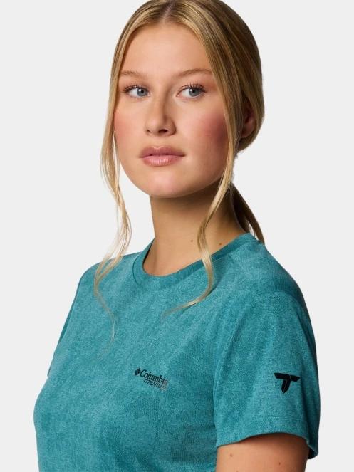 Columbia Bluebird Canyon Short Sleeve Crew női rövid ujjú sport póló zöld színben 5
